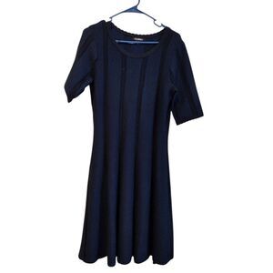 Roz & Ali Blue and‎ Black half sleeve knit dress